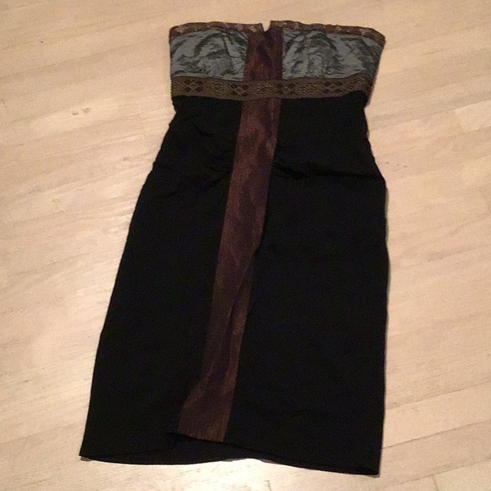 Nicole Miller Black Strapless Dress